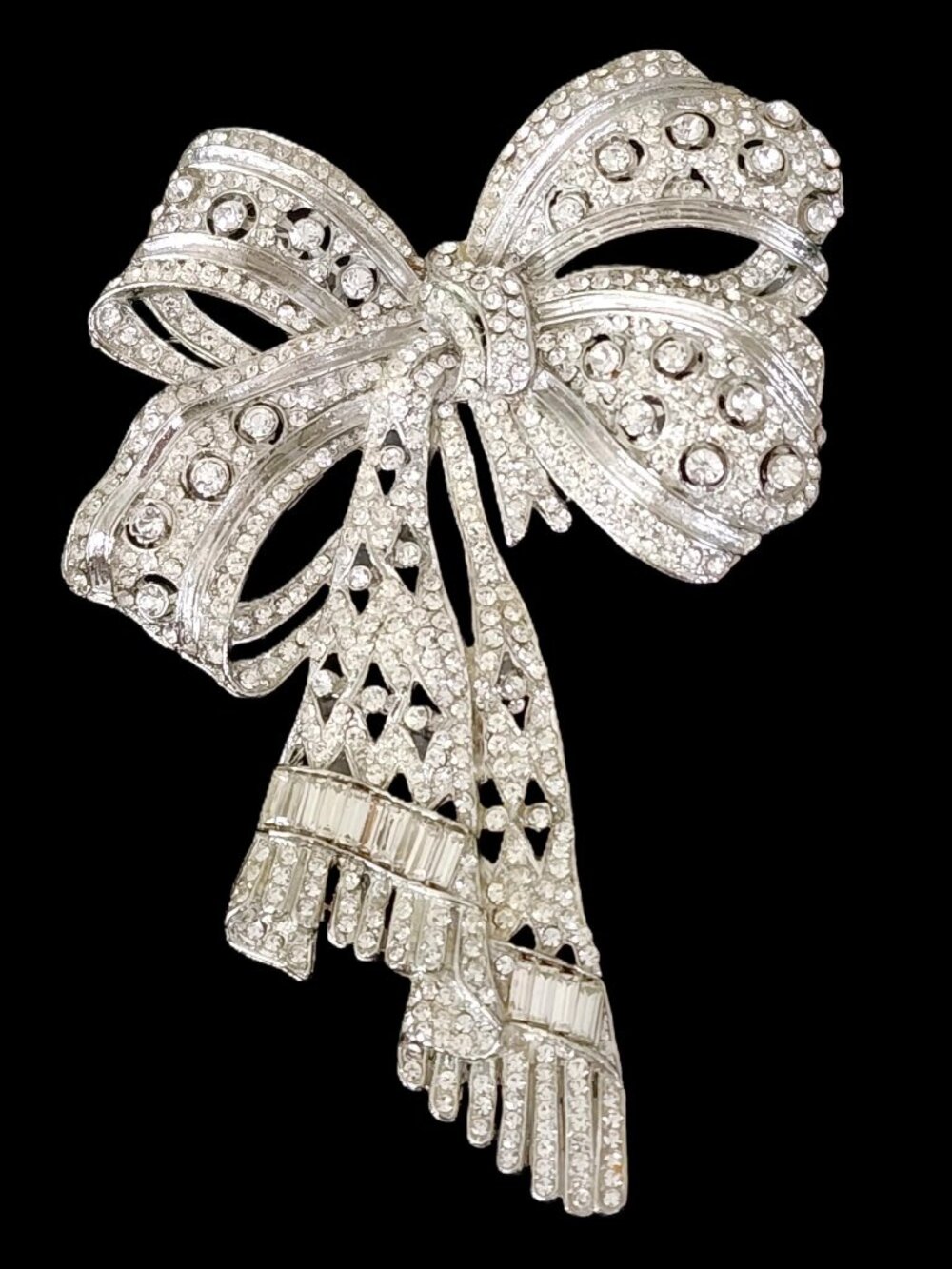 VINTAGE Thelma Deutsch Massive 4.5" Runway Bow Brooch - 80s Glam Statement - Picture 8 of 8